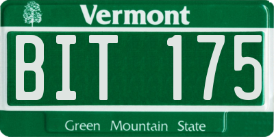 VT license plate BIT175