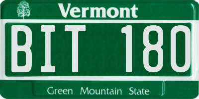 VT license plate BIT180