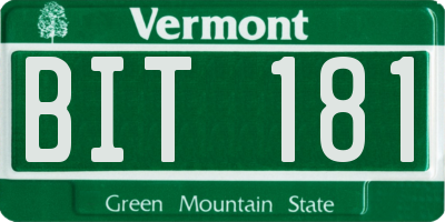 VT license plate BIT181