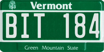 VT license plate BIT184