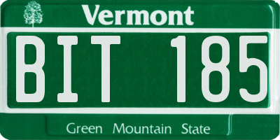 VT license plate BIT185