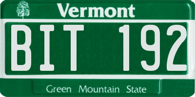 VT license plate BIT192