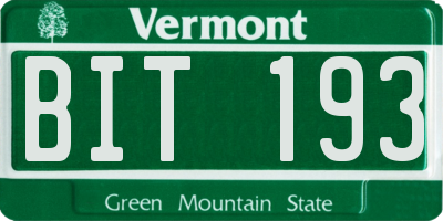 VT license plate BIT193