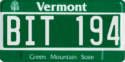 VT license plate BIT194