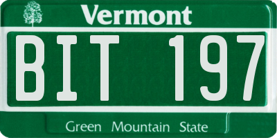 VT license plate BIT197