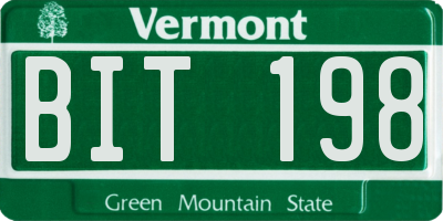 VT license plate BIT198