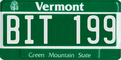 VT license plate BIT199