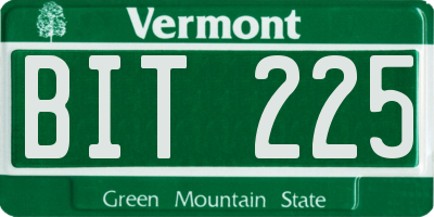VT license plate BIT225