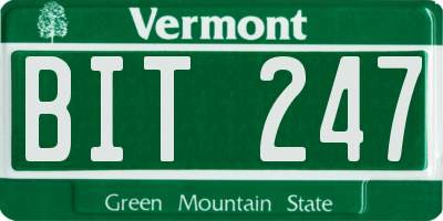 VT license plate BIT247