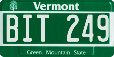 VT license plate BIT249