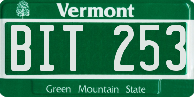 VT license plate BIT253