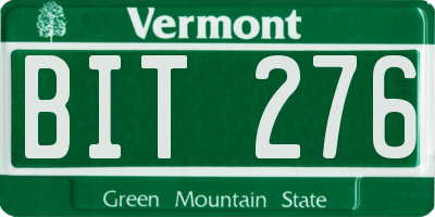 VT license plate BIT276