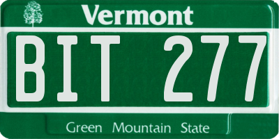 VT license plate BIT277