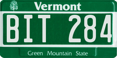 VT license plate BIT284