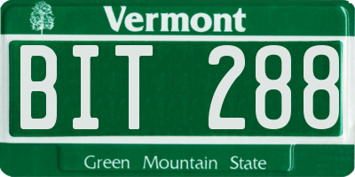 VT license plate BIT288