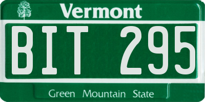 VT license plate BIT295
