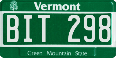 VT license plate BIT298