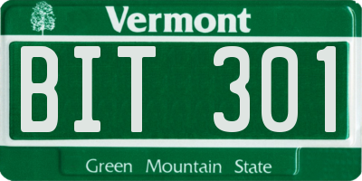 VT license plate BIT301