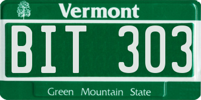 VT license plate BIT303