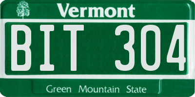 VT license plate BIT304
