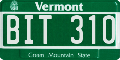 VT license plate BIT310
