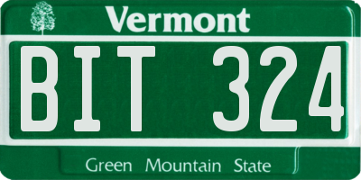 VT license plate BIT324