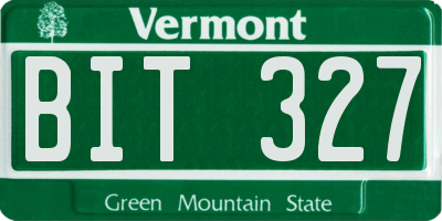 VT license plate BIT327