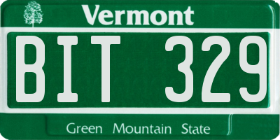VT license plate BIT329