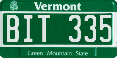 VT license plate BIT335