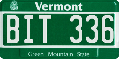 VT license plate BIT336