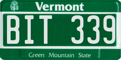 VT license plate BIT339