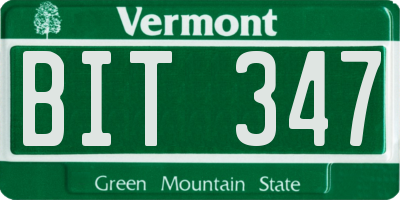 VT license plate BIT347