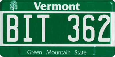 VT license plate BIT362