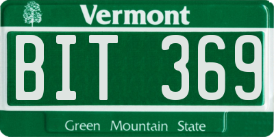 VT license plate BIT369