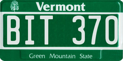 VT license plate BIT370