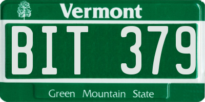 VT license plate BIT379