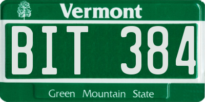 VT license plate BIT384