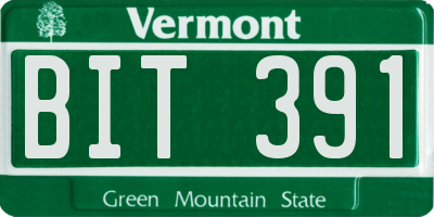 VT license plate BIT391