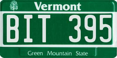VT license plate BIT395