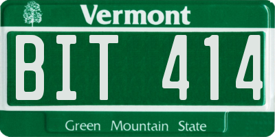 VT license plate BIT414