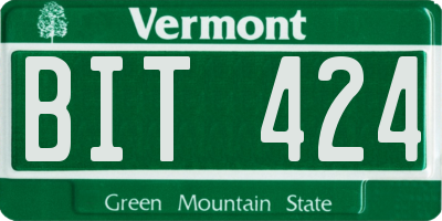 VT license plate BIT424