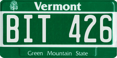 VT license plate BIT426