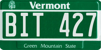 VT license plate BIT427