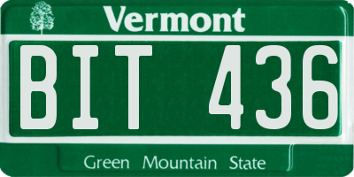 VT license plate BIT436