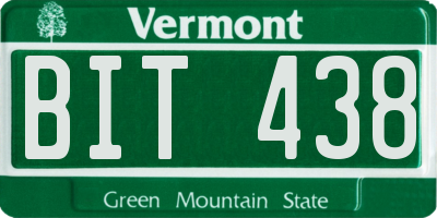 VT license plate BIT438