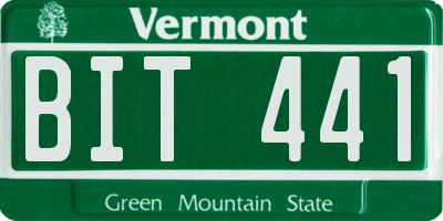 VT license plate BIT441