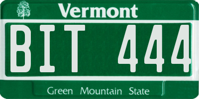 VT license plate BIT444