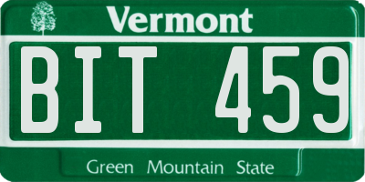 VT license plate BIT459