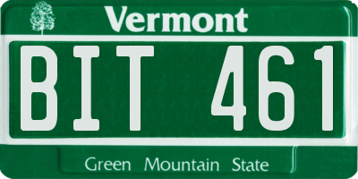VT license plate BIT461