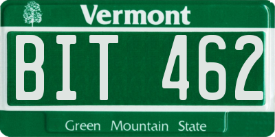 VT license plate BIT462